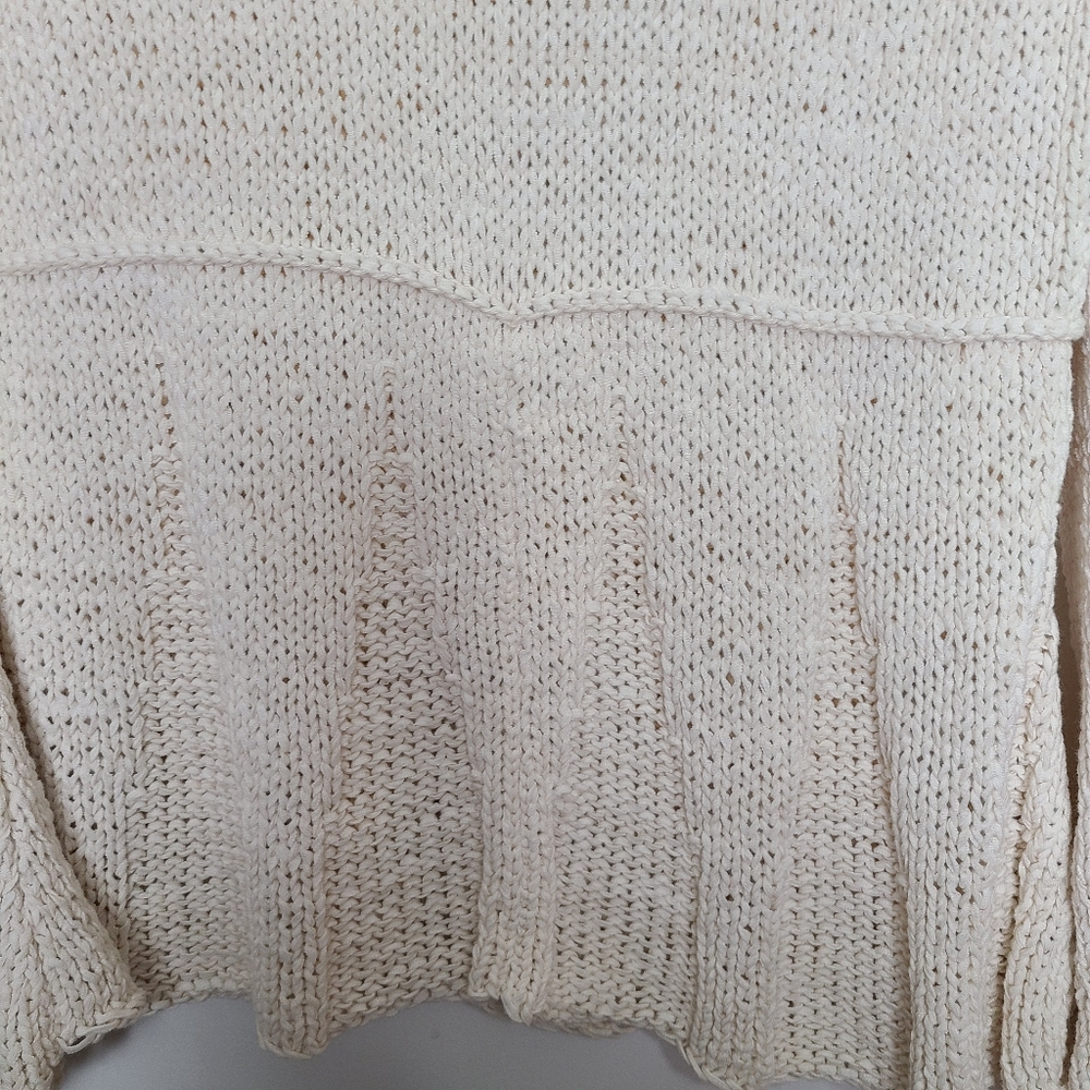 Pure Handknit Mock Turtle Sweater Warm Cotton - Picture 3 of 5